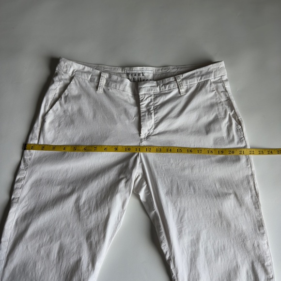 FRANK & EILEEN Wicklow Italian Chino Cotton White Pants Twill Minimalist Size 12 - Picture 7 of 14